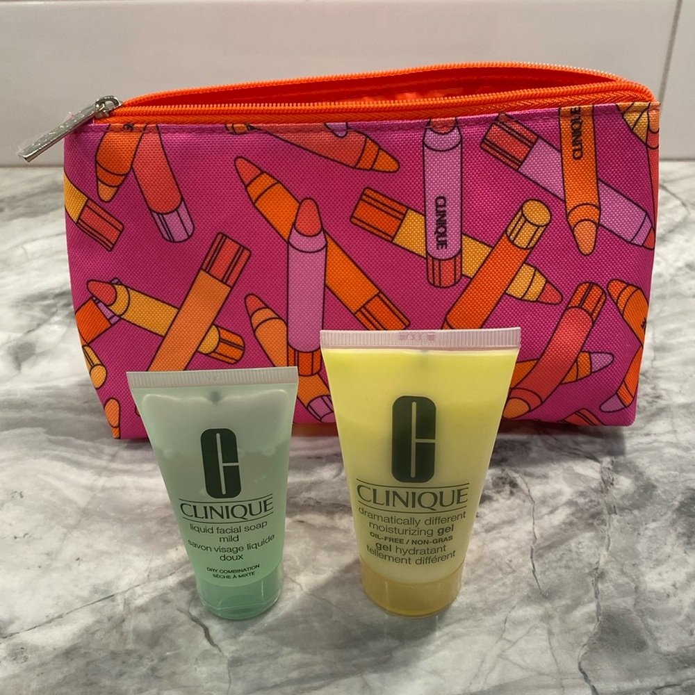 CLINIQUE all about clean and dramatically different moisturizing gel + bag
